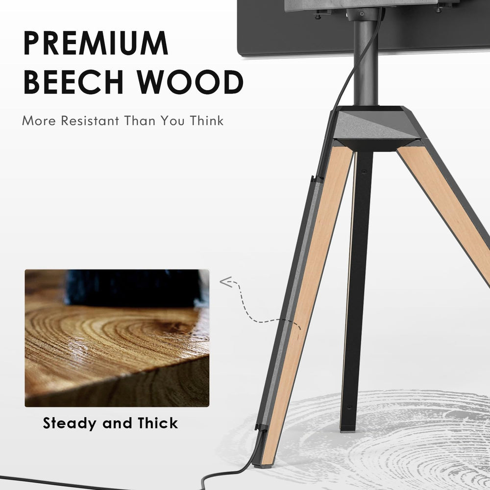 FITUEYES Corner TV Stand for 32-65 Inch TV with Height Adjustable, Oak | Trip...