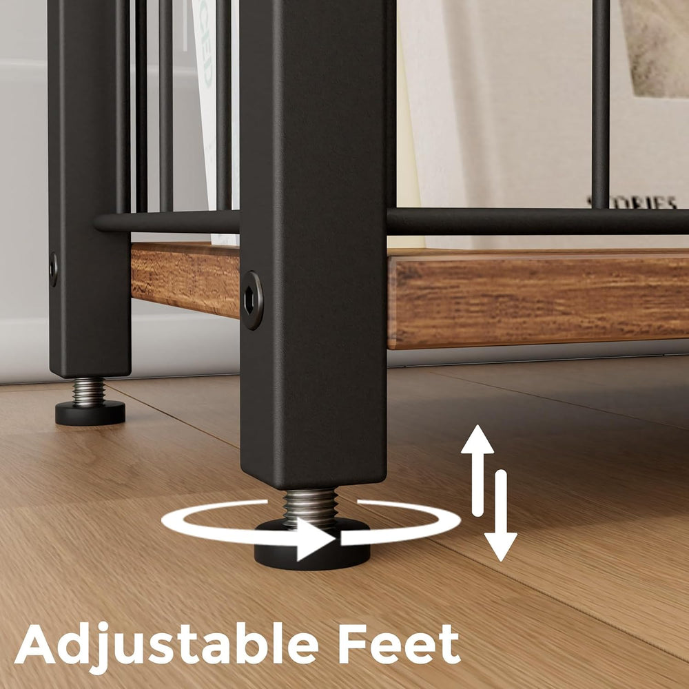 Homleke Narrow Side Table with Magazine Holder, Skinny End Table Perfect for ...