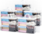 5PACK Clear Zippered Storage Bag for Clothes, 22L Clear Storage Bags, and Blanket Storage Bags for Bedding, Blankets, Comforters, Clothing, Books, DVD & CD (White)