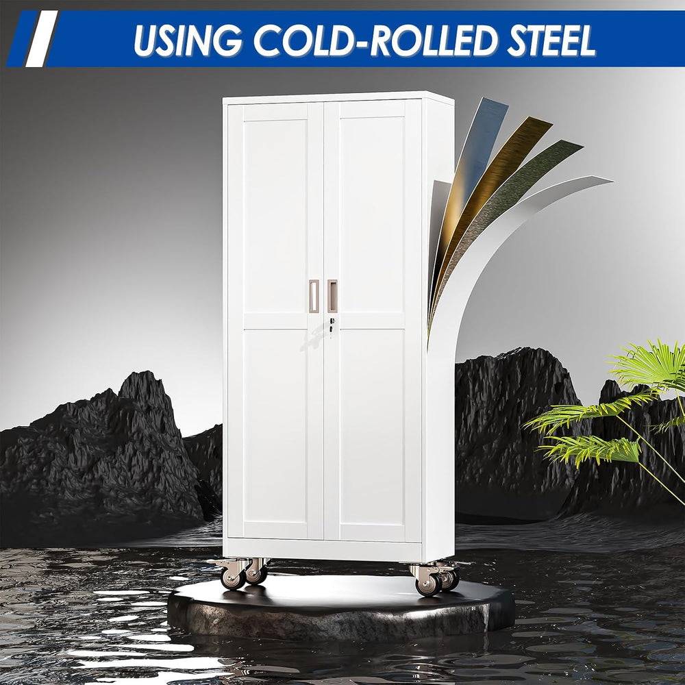 GAIOUS Metal Garage Storage Cabinet with Lock, Steel Tool Cabinet with 2 Door...