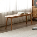 100% Solid Oak Dining Bench, Wood Bench for Bedroom End of Bed with Rounded Corners, Entryway Benches for Dining Room, Kitchen, Living Room (Natural Oak, 39.4")