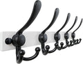 Dseap Coat Rack Wall Mount 2.0 Pro: Heavy Duty 300% Thicker, 16" Stud Mount, Stainless Steel Wall Coat Hooks Hanger for Clothes Jackets Hats Entryway Closet, MaxStrong Series, White & Black