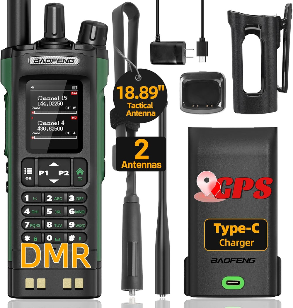 Baofeng Radio DM32 DMR Radio 10W Ham Radio Handheld Rechargeable Walkie Talki...