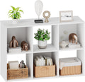 Sweetcrispy 6 Cube Storage Organizer - Open Cube Bookshelf with 3 Removable Back Panels, Display Storage Bookcase for Living Room, Bedroom, Entrance Hall, Home Office，36" Lx11.6 Wx24 H, White