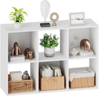 Sweetcrispy 6 Cube Storage Organizer - Open Cube Bookshelf with 3 Removable Back Panels, Display Storage Bookcase for Living Room, Bedroom, Entrance Hall, Home Office，36" Lx11.6 Wx24 H, White