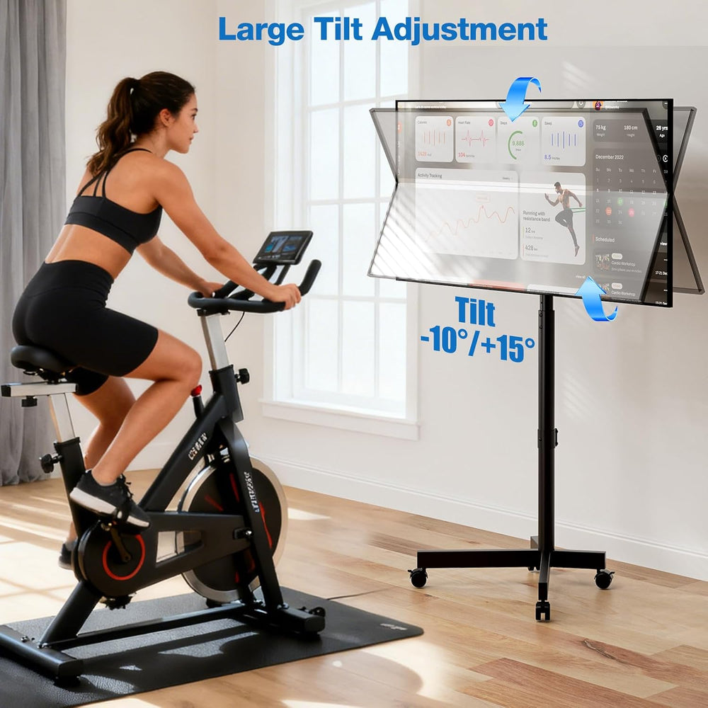 Mobile TV Cart, Floor TV Stand for 13-55 inch TVs with -10°/+15° Tilt Mount H...