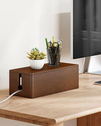 YECAYE Wooden Cable Management Box, Power Strip Cord Organizer Box, Cord Hider for Office, Living Room, Bedroom,Magnetic Lid Design, Cable Organizer for Desk, Wire Management