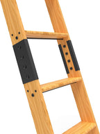 Quite Guide Library Ladder Kit Wooden Ladder 8 Foot 9 Foot 10 Foot Red Oak Unassembled (8 Foot)