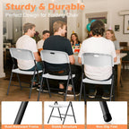 VTOY Heavy Duty Folding Chairs, 450 lbs Capacity Stackable Plastic Chairs, Durable & Comfortable for Indoor Outdoor, Wedding, Party, Patio, Office (White 2 Pack)