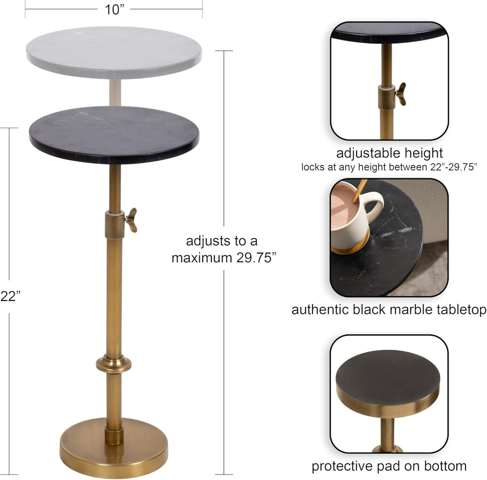 Kate and Laurel Engles Traditional Adjustable-Height Pedestal Drink Table, 10...