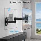 Full Motion TV Wall Mount for Most 12-29 Inch Flat Curved TV&Computer up to 22lbs,Sturdy TV Wall Bracket with Tilt Swivel Extension, Max VESA 100x100mm 17 19 21 23 27 Articulating Monitor Mount