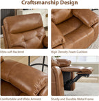 Genuine Leather Power Recliner Sofa,3 Seater Reclining Sofa with Comfortable Arms and Back,Modern Electric Recliner Couch Set with Hidden Cup Holders,USB Port for Living Room,Brown