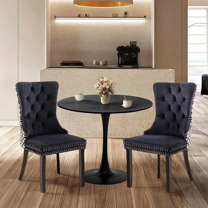 SoarFlash Kitchen Table and Chairs for 2, 24" Dining Table Set for 2 wit...