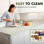 Beautysaid Shelf and Drawer Liner for Kitchen Cabinet, Non Adhesive Non Slip Shelf Paper Waterproof Washable Thickened for Dresser Pantry Shelve Bathroom Protector Liner(Checkered,18 in x 20 FT)