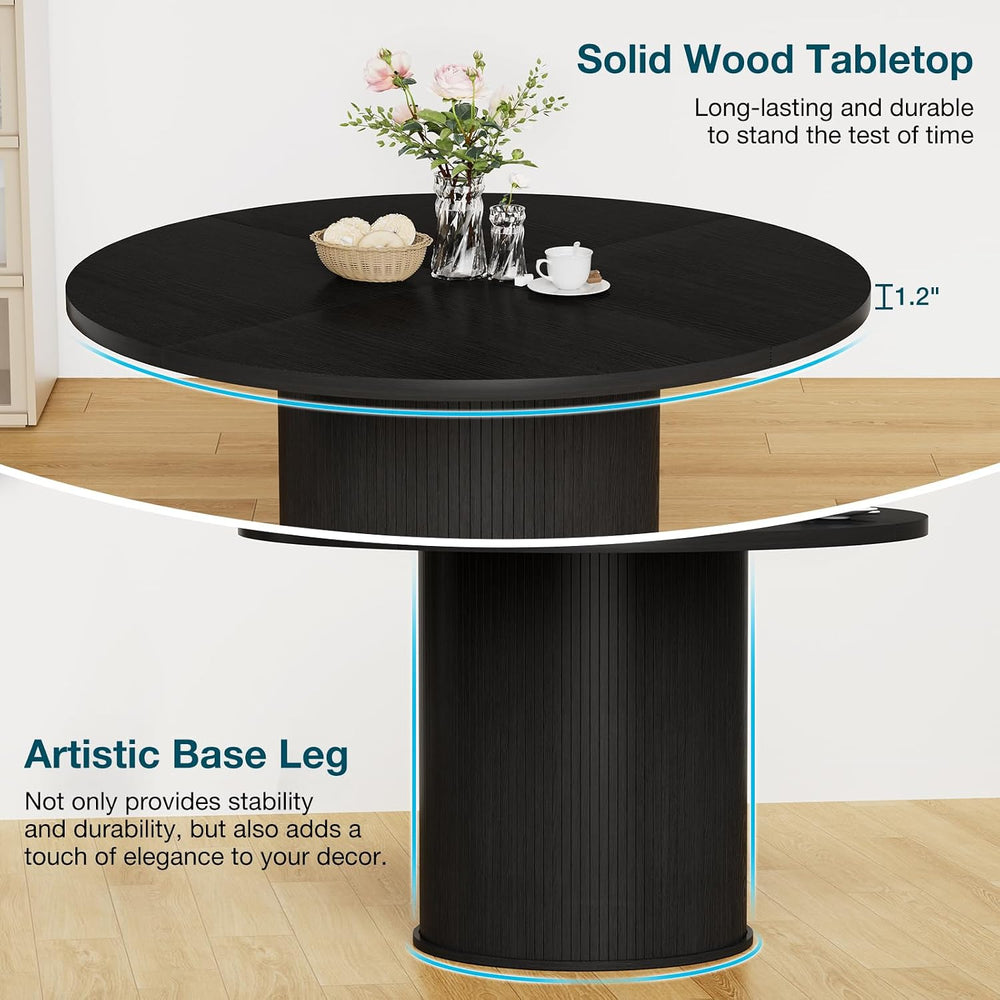 HOMMPA 48'' Round Dining Table for 4-6 Kitchen Table Circle Dinner Ta...