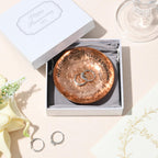 22 Year Wedding Anniversary Copper Gifts 22th Gifts 4" Copper Jewelry Tray Engraved Decorative Dish for Couple Him or Her