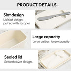 Premium BPA-Free Butter Dish with Lid & Stainless Steel Spreader – Airtight Kitchen Butter Keeper for Countertop & Refrigerator, Soft Spreadable Butter Storage, Perfect Gift for Home Cooking