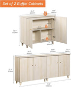 WAMPAT TV Stand Cabinets for TVs up to 75 Inches, 2-in-1 Wood Entertainment Center with Doors and 6 Compartments, 70.8" Modern Media Console Table with Storage for Living Room Bedroom, Natural Oak