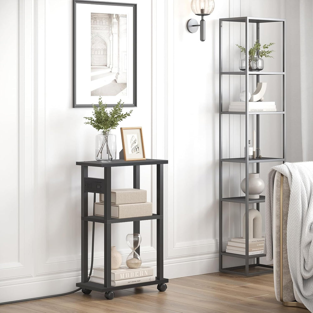 TUTOTAK Small Narrow Side Table, Set of 2 Skinny End Table