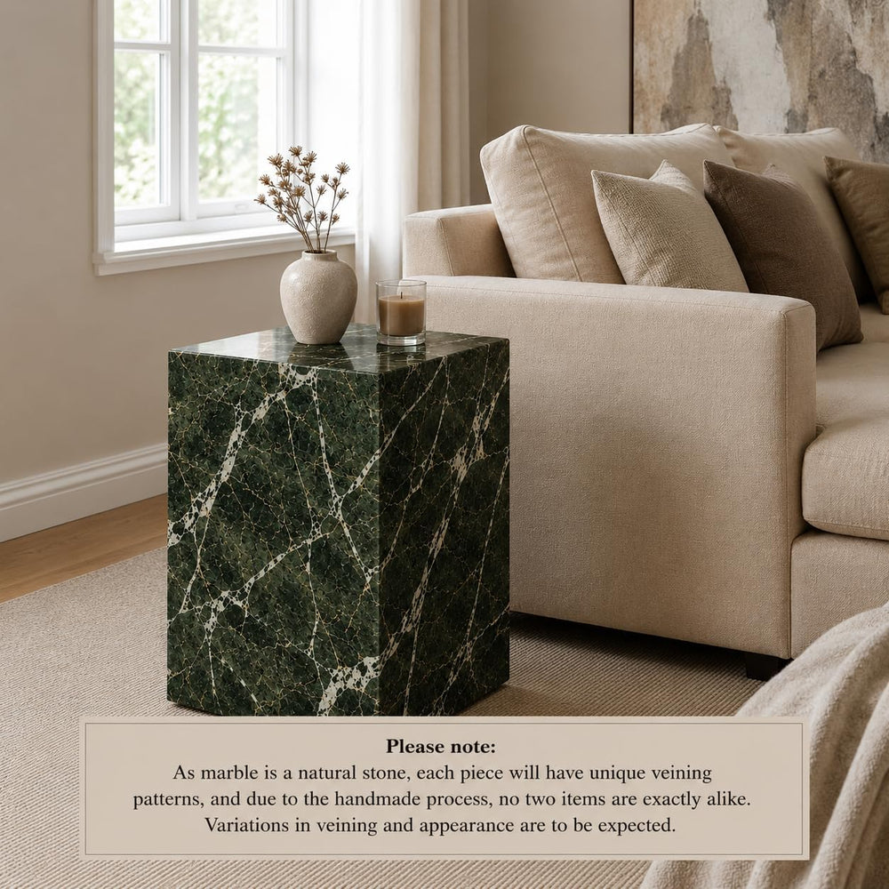 Handmade Natural Marble Side Table, Made to Order Custom Stone End Table, Lux...