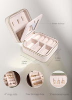 S.Leaf Travel Jewelry Organizer Boxes for Women Small Portable Necklace Earrings Bracelet Rings Travel Case Best Friend Birthday Gifts for Women Trendy (Butterfly_Beige_Gold)