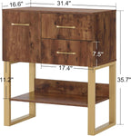 BarberPub Styling Barber Station, Wall Mount Storage Cabinet, Salon Equipment for Hair Stylist, Spa Beauty Makeup Organizer, Bathroom Dresser with Drawers & Shelf 3185 (Rustic Brown)