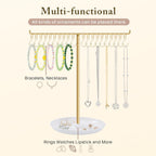OAOLEER Bracelet Holder Display, Gold Jewelry Holder with 20 Movable Hooks Bracelet Stand Organizer, Jewelry Display Stand for Necklaces Bangles