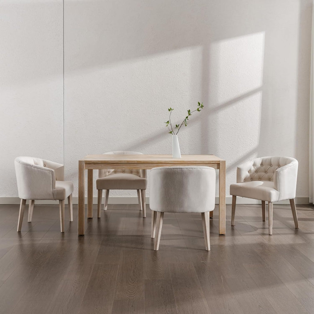 HEAH-YO Modern Dining Chairs Set of 4, Tufted Dining Room Chairs with Barrel ...