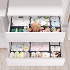 14 Pack Drawer Organizer for Clothes Dresser Organizer for Nursery-Perfect Baby Cloth Organizer and Storage General Nursery Organization or Dresser Drawer Organizer Bins Foldable Washable Grey