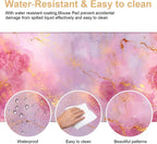 Elegant Pink Rose and Gold Marble Mouse Pad –35.43" x 15.75" Extended Desk Mat with Abstract Floral Design – Luxurious Non-Slip Surface for Office & Home Decor