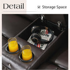 Loveseat Power Recliner Sofa Couch Electric Reclining Sofa Chair for Living Room with Multi-Function Console/Cup Holders/LED Ambient Light