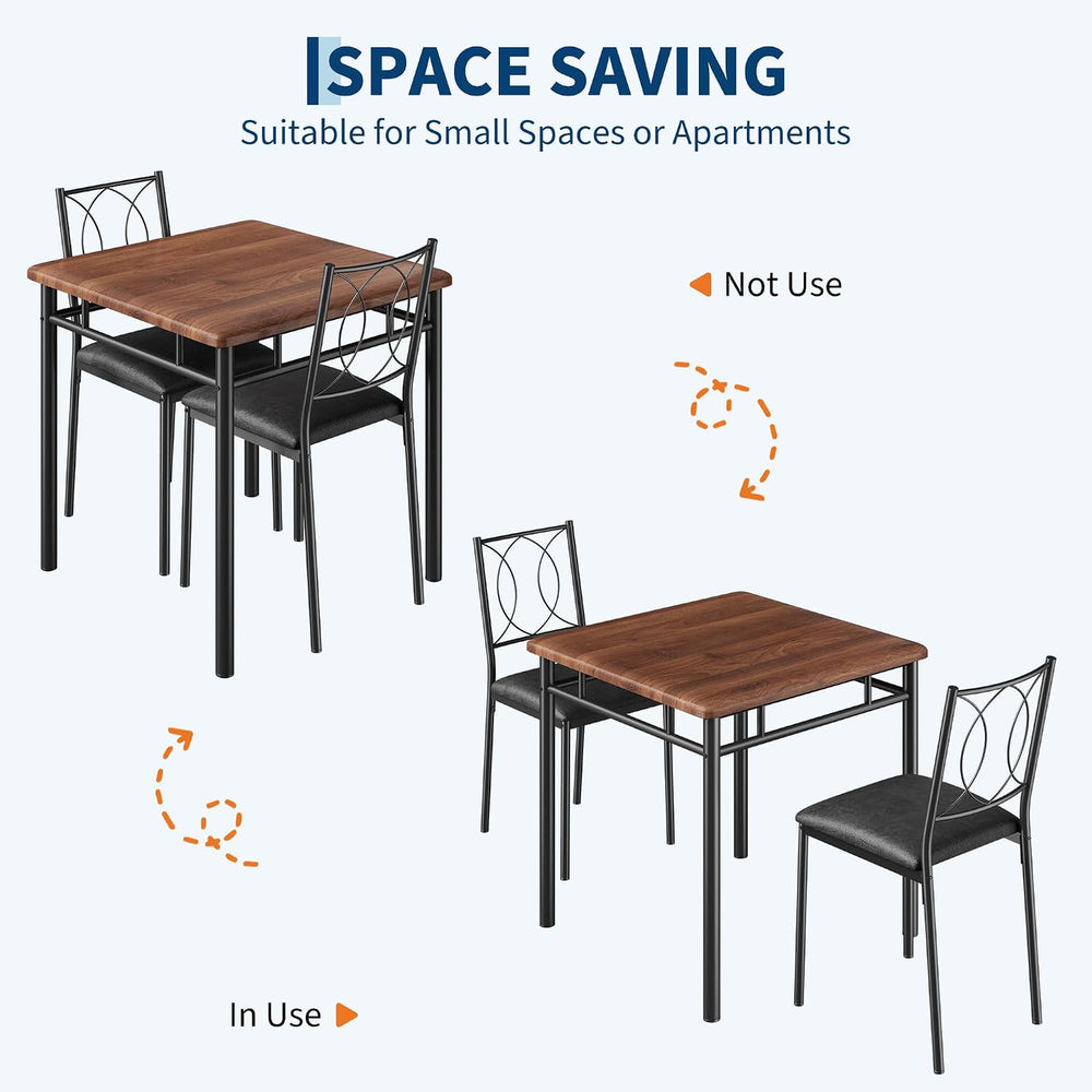Garvee Dining Table Set for 2, Small Kitchen Table with Upholstered Chairs | ...