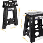 Delxo Folding Step Stool, Heavy Duty Foldable Stool for Adults,Premium Portable Collapsible Plastic Step Stool,Non Slip Folding Stools for Kitchen Bathroom Bedroom (16 inch+18 inch)