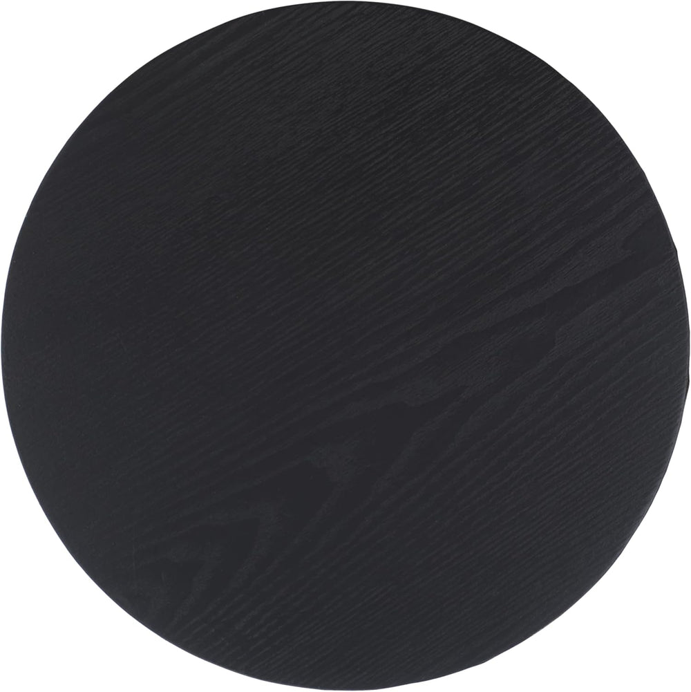 SAFAVIEH Home Collection - Bahan Round Pedestal End Table, Black Modern Strip...