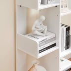 VASAGLE Bookcase, Tree-Shaped Bookshelf with 8 Storage Shelves, Rounded Corners, White 9.8D x 19.7W x 55.1H in, Engineered Wood