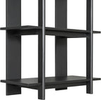 Merax 4 Shelf Narrow Bookcase H-70 L-33 Acacia Wood Open Bookshelf, Contemporary Farmhouse Style Display Storage Shelf for Home Office Studio, Ebonized Finish