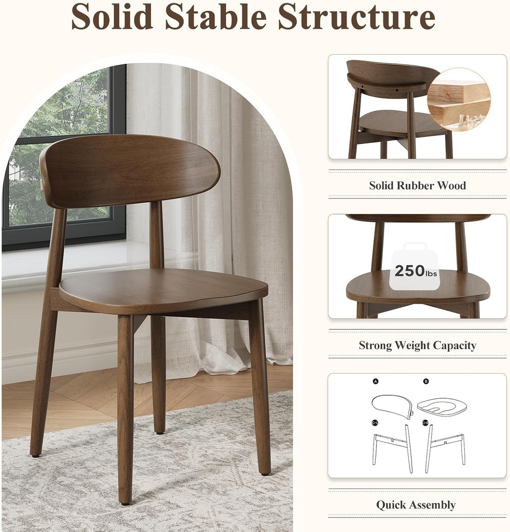 MALOL Wooden Dining Chairs Set of 6, Mid Century Modern Dining Room Chairs, A...