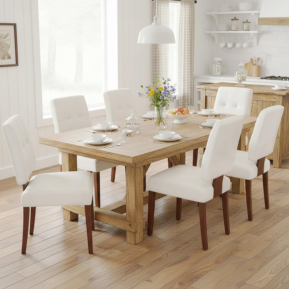 Wooden Dining Chairs Set of 6, Upholstered Dining Room Chairs