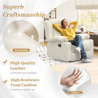 RV Recliner Chair, Oversized Reclining Loveseat Home Theater Seating with Cup Holders, Insert Pockets, Wall Hugger RV Recliners for Movie Room, Recline Movie Seats Gaming Sofa, White