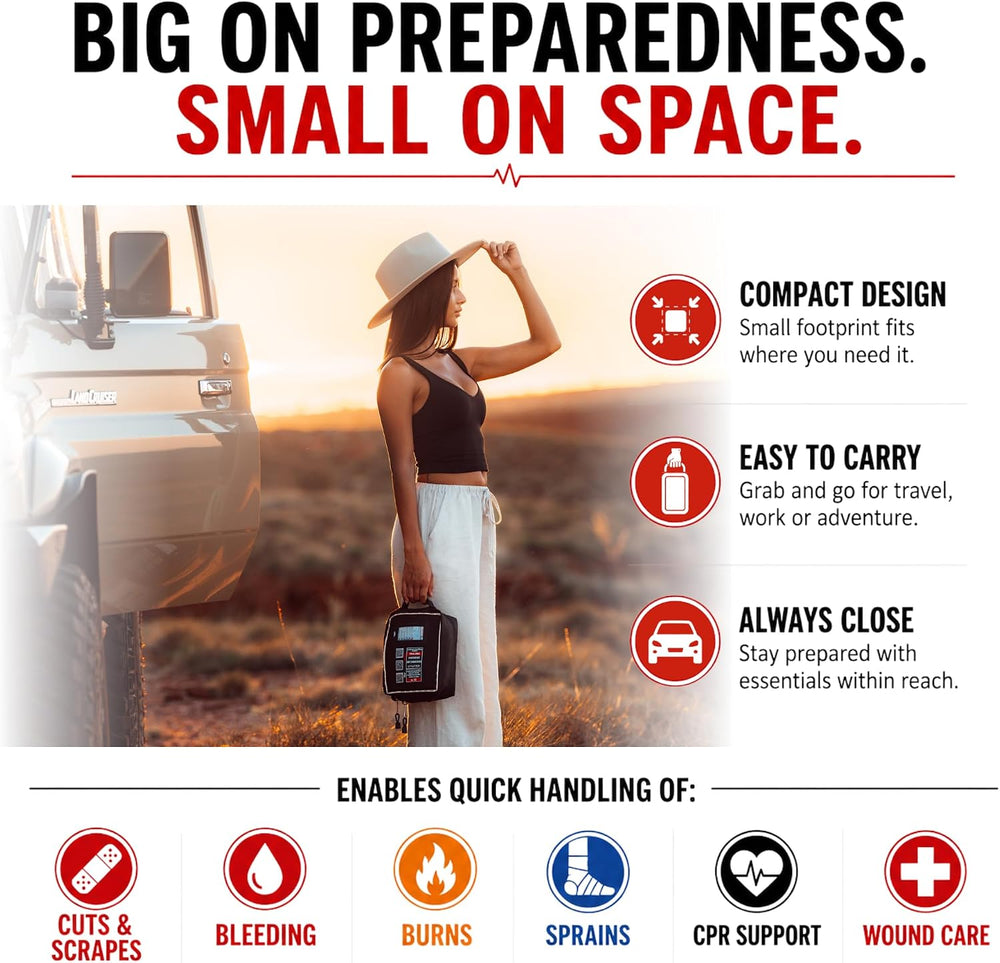 SURVIVAL 95-Piece Emergency Response First Aid Kit, Compact Adventure Kit