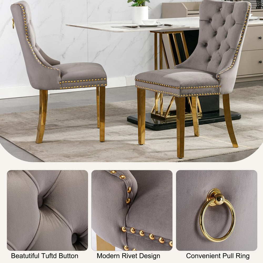 SSLine Modern White Marble Dining Table Set for 4,Luxury 68" Faux Marble...