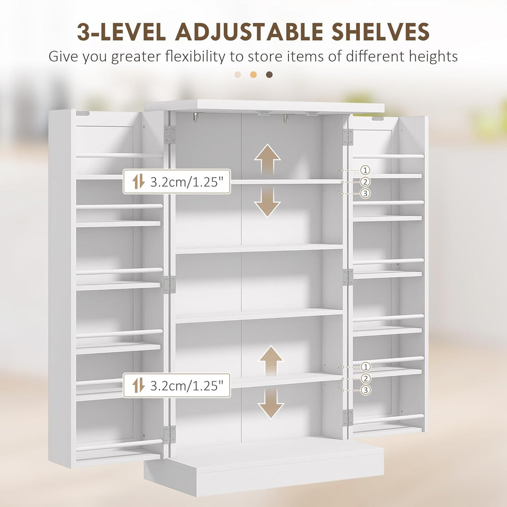 Anwick 5-Tier Kitchen Pantry Cabinet,Freestanding Buffet Cupboard with Doors ...