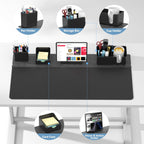 KDD Desk Pad and Magnetic Organizer Set - 5 in 1 Large Mouse Mat with Phone Stand, Cup Holder, Pen Holder, Storage Box & Card Case, Multifunction DIY Desktop Storage Accessories for Office and Home