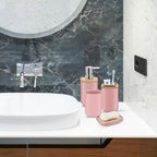 IMAVO Bathroom Accessories Set,Pink Bathroom Set,11 Pieces Bathroom Accessory Set,Trash Can for Bathroom Accessories Décor and Housewarming Gifts