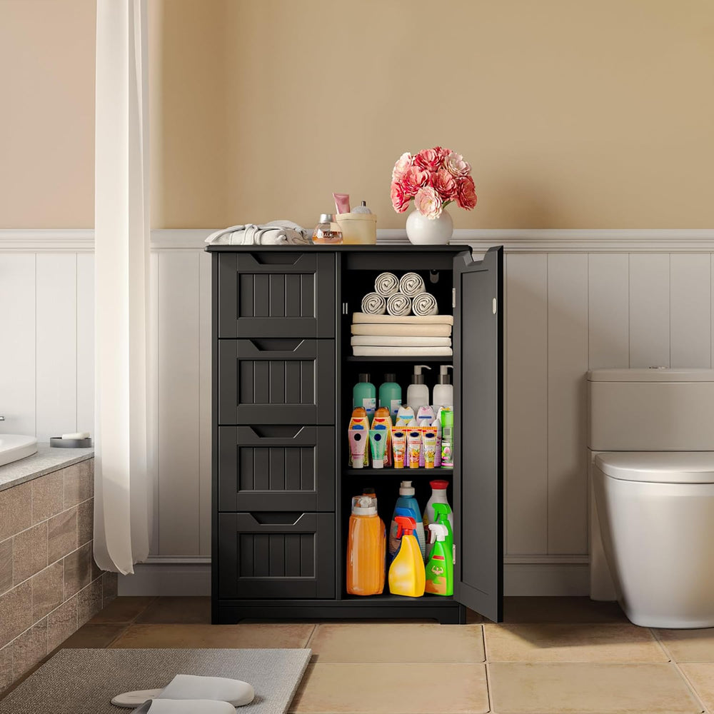 Gizoon Small Pantry Cabinet with Door and Shelves, 33'' Kitchen Pantr...