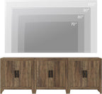 WAMPAT Farmhouse TV Stand for TVs up to 85 Inch, Rustic Wood Entertainment Center & Media Console with 6 Storage Doors, Accent Cabinet for Living Room, Hallway, Rustic Brown