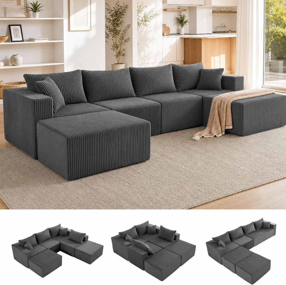 121" Couch, U Shaped Sofa, Sectional Couches for Living Room | Couches f...