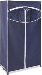 Whitmor 36-inch Clothes Closet - Double Door Portable Closet - Store Seasonal Clothing - Blue Fabric Cover