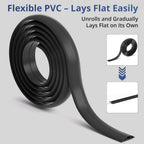 ZhiYo 3.6ft Cord Covers for Wires on Floor, Cord Hider Floor Hide Extension Cords, Soft PVC Cable Cover Cable Protector, Wire Cavity W0.62in H0.31in, Black