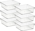 Ravinte 6 Pack Drawer Organizer - 6" X 6" Plastic Storage Bins, Acrylic Organizers with Non-Slip Pads Clear Desk Storage Tray for Makeup, Jewelries, Kitchen Utensils, Bathroom and Office